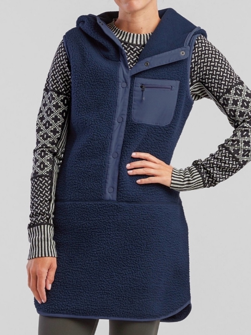 Title Nine Annapurna Fleece Dress Navy Blue Fleece Vest